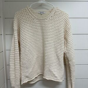 Women's Scallop Crochet Cream Madewell Sweater Size Small